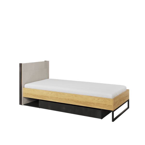 Single Bed - BARCENA Wooden Bed Oak Hickory - Art Nest