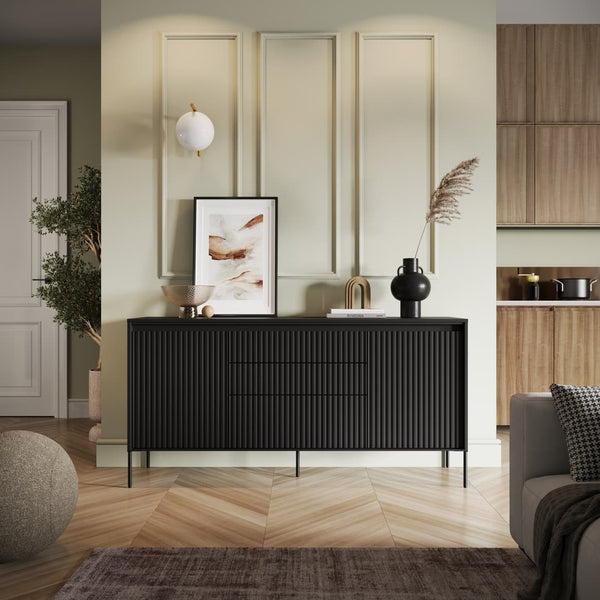 Sideboard - BURGOS Sideboard Black Matt 166cm - Art Nest