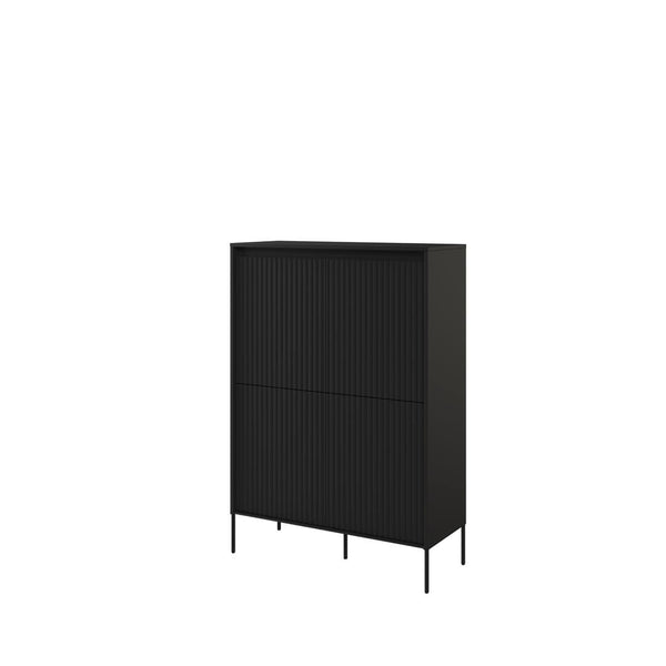 Sideboard - BURGOS Highboard Black Matt 98cm - Art Nest