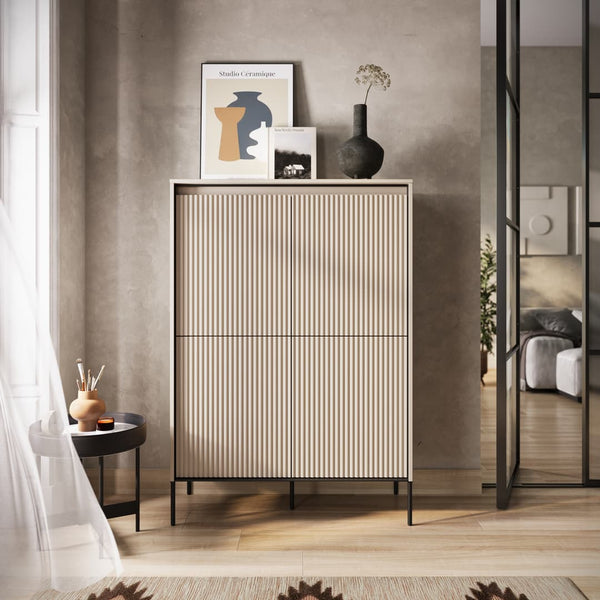 Sideboard - BURGOS Highboard Beige 98cm - Art Nest