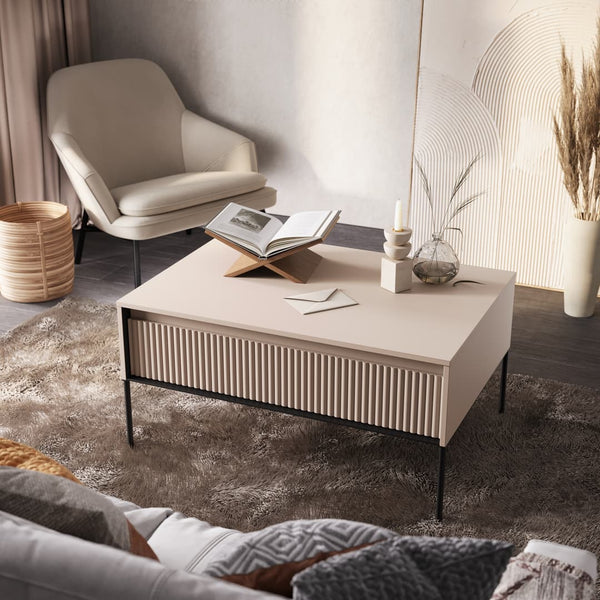 Coffee Table - BURGOS Coffee Table Beige 100cm - Art Nest