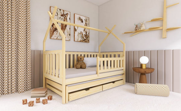 Single Bed - TEXAS Wooden 3ft Bed with Trundle Pine - Art Nest