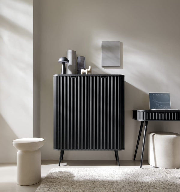 Display Rack - BETTINA Display Cabinet Black 103cm - Art Nest