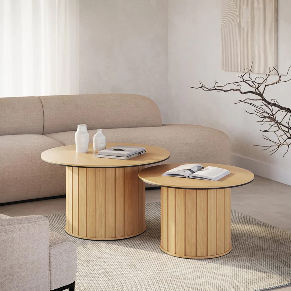 ROTTORIA Coffee Table Oak Vincenza 80cm - Art Nest
