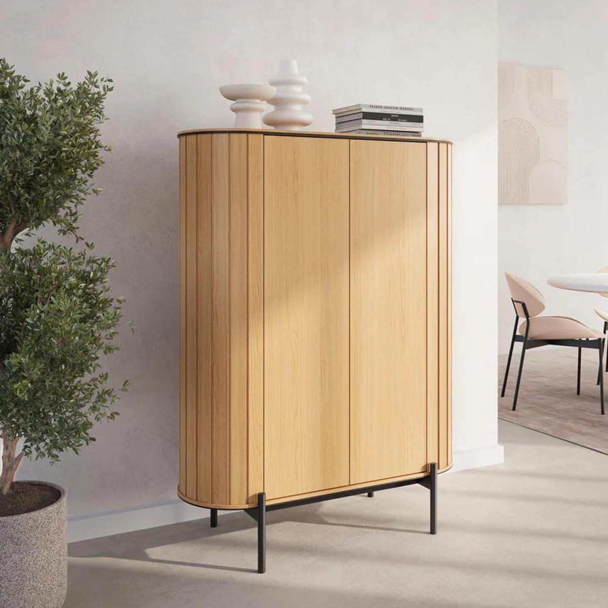 ROTTORIA Highboard Cabinet Oak Vincenza 107cm - Art Nest