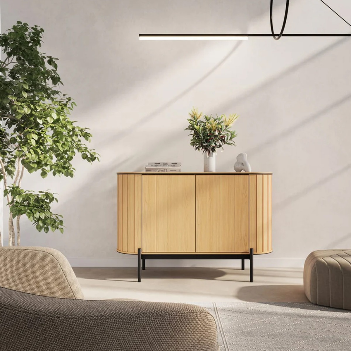 ROTTORIA Sideboard Cabinet Oak Vincenza 124cm - Art Nest