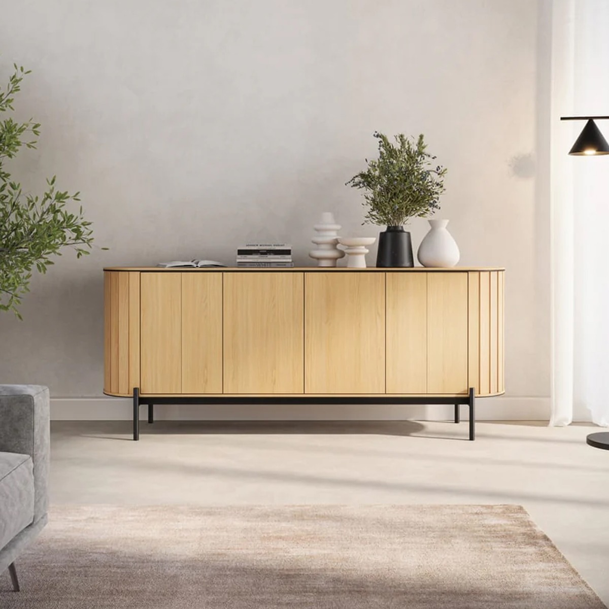 ROTTORIA Sideboard Cabinet Oak Vincenza 200cm - Art Nest