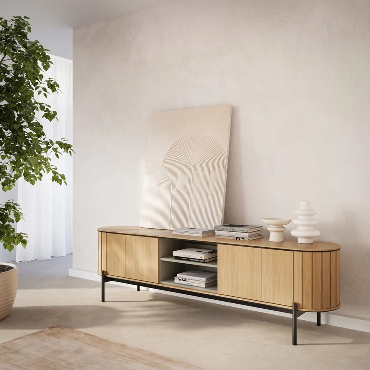 ROTTORIA TV Cabinet Oak Vincenza 200cm - Art Nest
