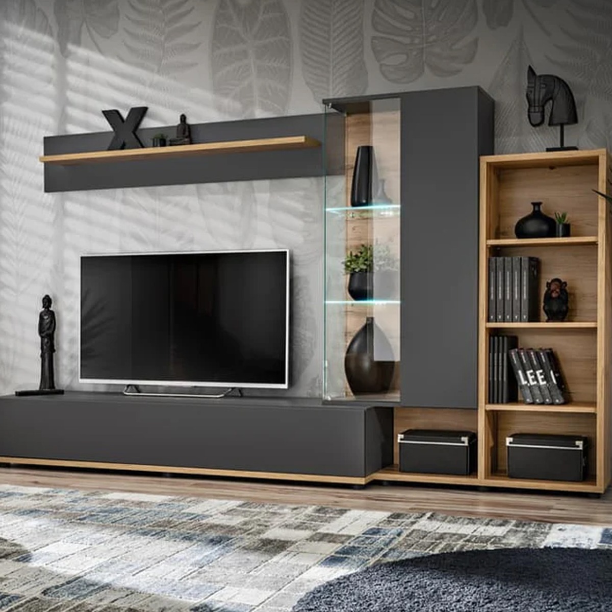 SERICA Wall TV Unit Anthracite 240cm - Art Nest