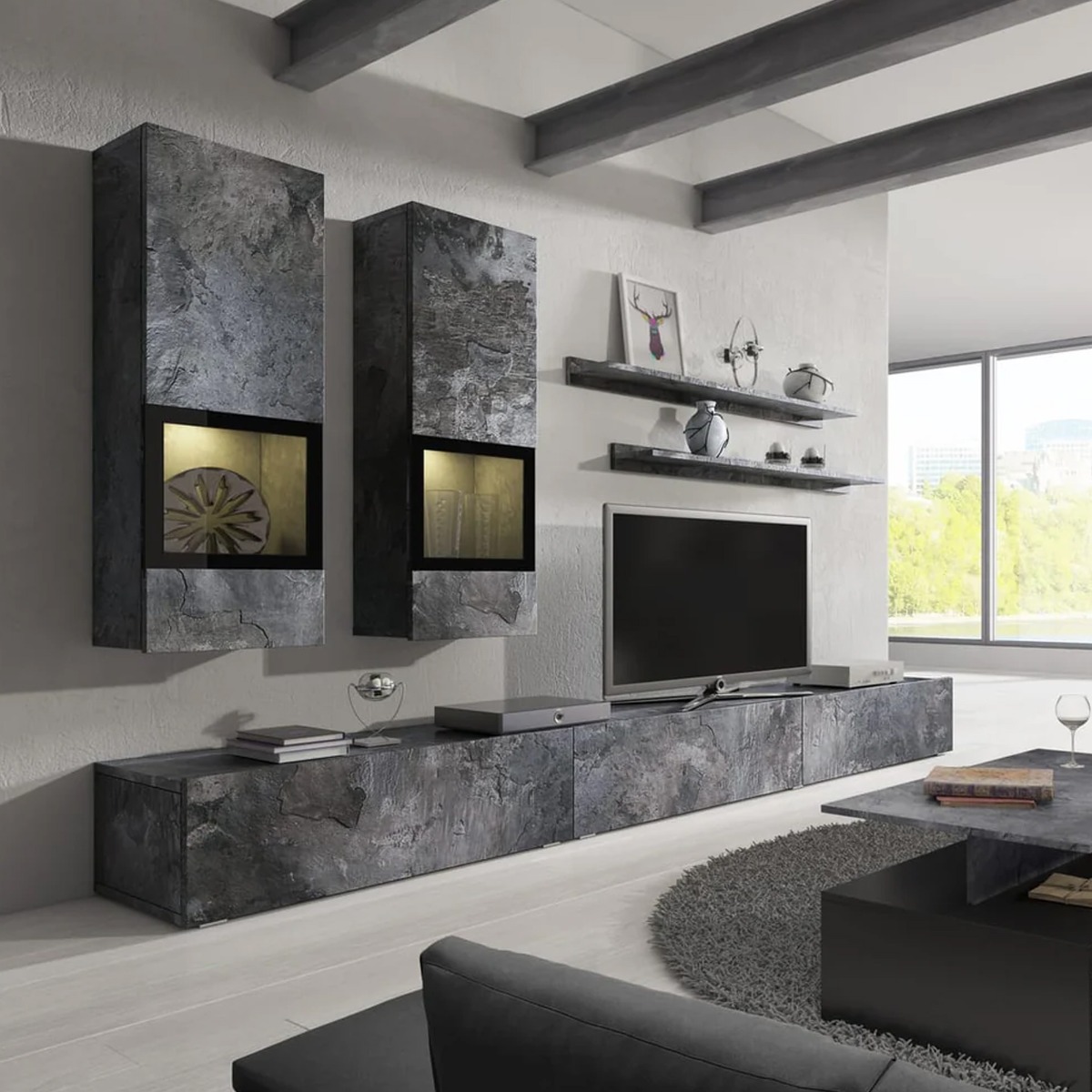 BAROVELLE Entertainment Unit - Schiefer - Art Nest