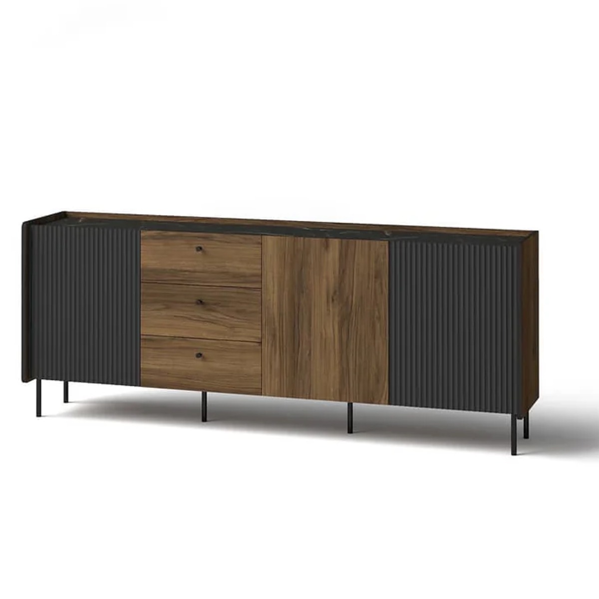 PANDORA Sideboard Cabinet Oak Walnut 200cm - Art Nest