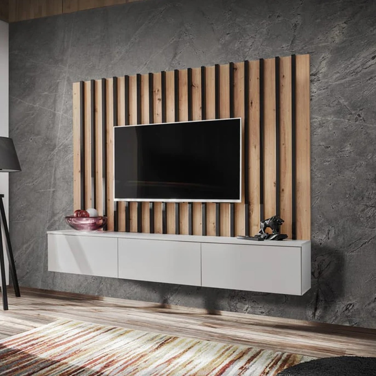 ALVENTO TV Unit Pearl Grey 180cm - Art Nest