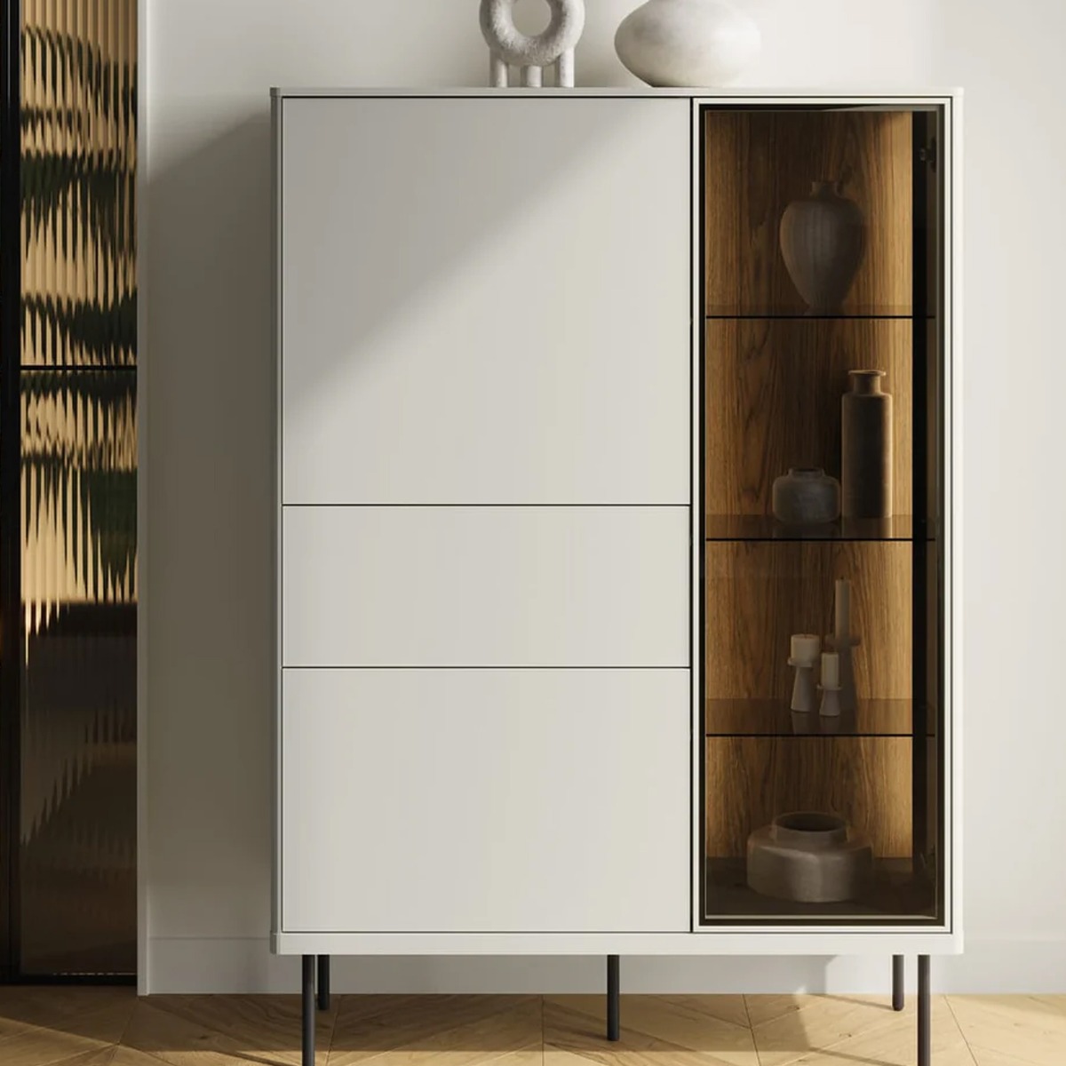 EPRAVIA Display Cabinet Cashmere 99cm - Art Nest