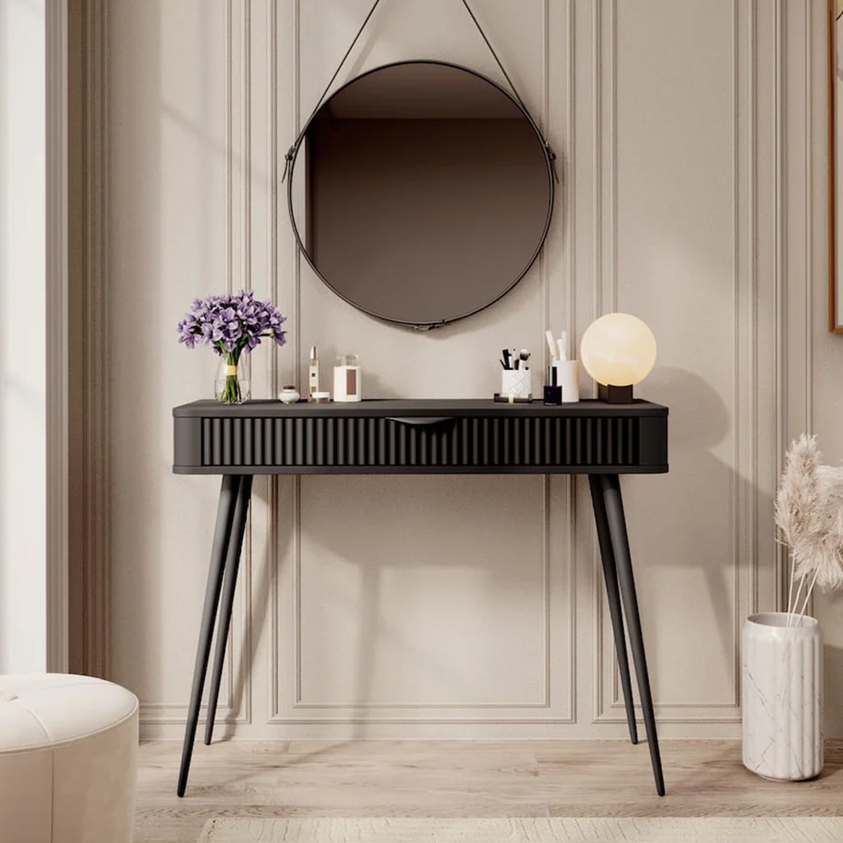 LANTURA Dressing Table Black 100cm - Art Nest
