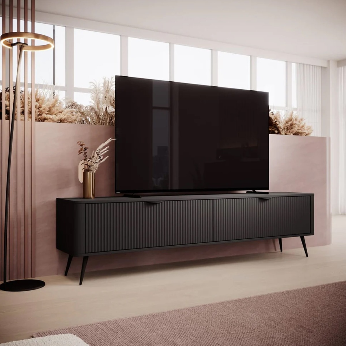 LANTURA TV Cabinet Black 200cm - Art Nest