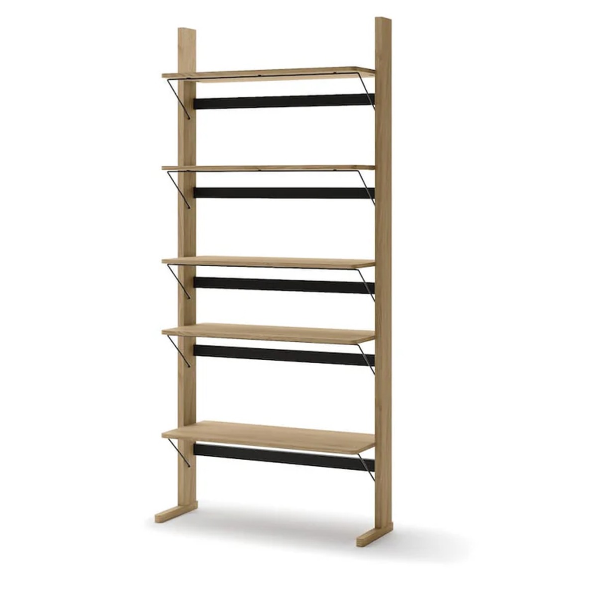 OLIVANNE 5 Shelve Bookcase - Oiled Oak - Art Nest