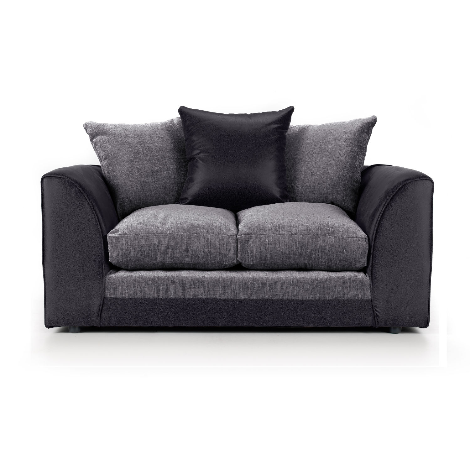 Aruba Black and Grey Fabric 2 Seater Sofa - Interior Masters