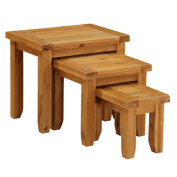 Wycombe Oak Finish Solid Oak Nesting Tables - Wood - Sigrid Mills