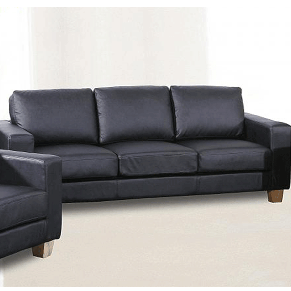 Buxton Chesterfield 3 Seater Sofa Suite in PU Leather - Black - Sigrid Mills