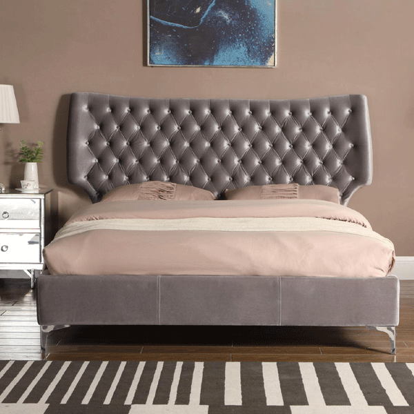 Erewash Grey Velvet - King Size - Sigrid Mills