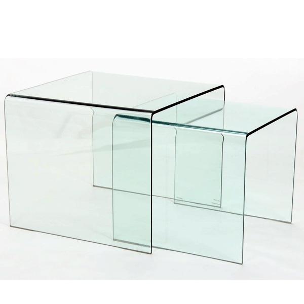 Rochford Clear Glass Nest of Tables - 2 Piece Set - Sigrid Mills