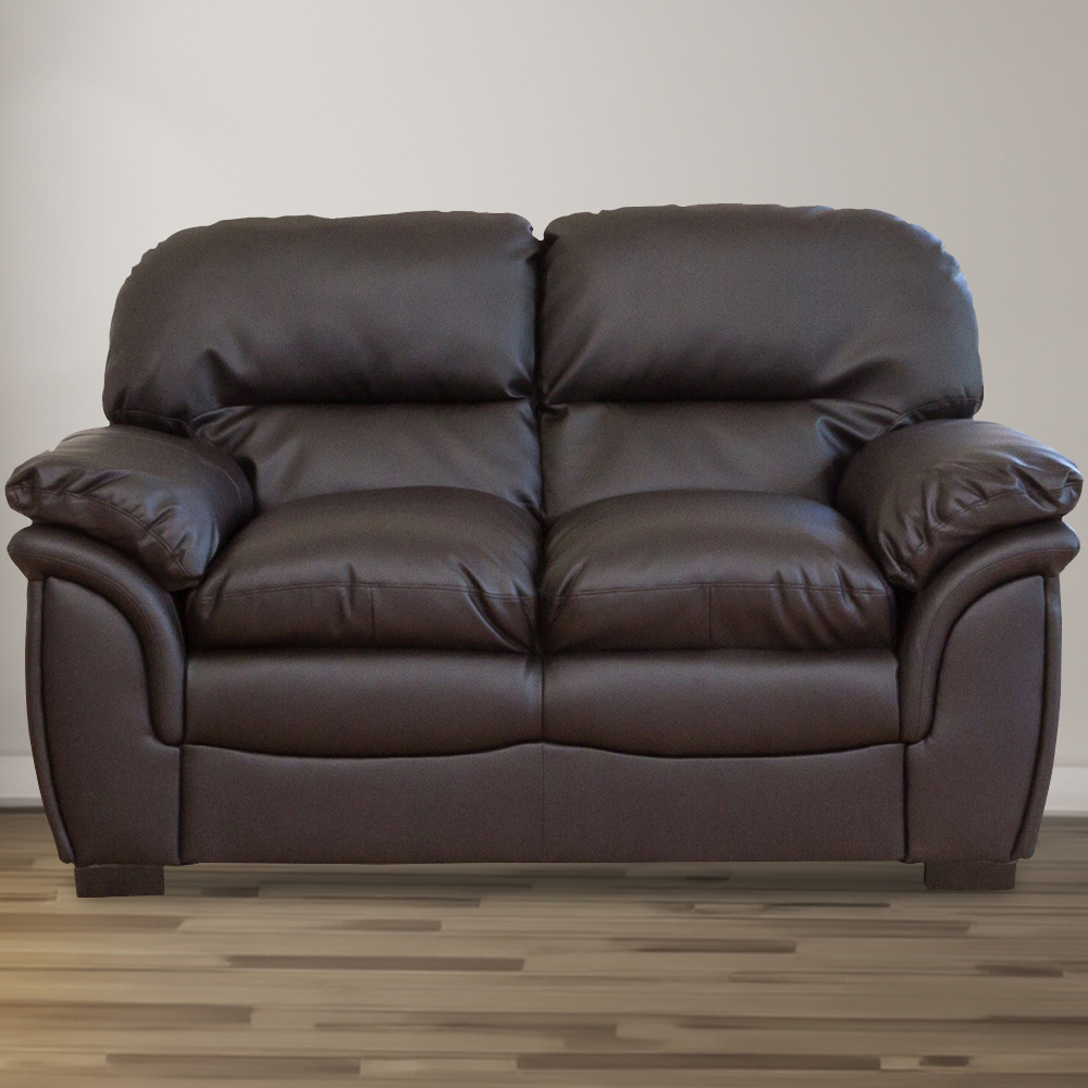 2 Seater - NOCERA Leather Sofa - Brown - Archie Homes