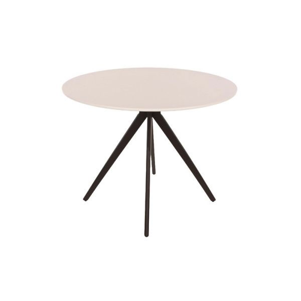 Emilie Round Dining Table with Adjustable Tubular Legs - White - Colton & Sawyer