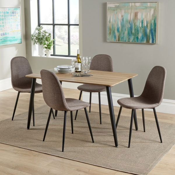 Mattia Dining Set with Table and 4 Chairs - Aged Oak - Colton & Sawyer