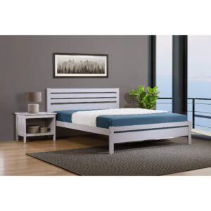 Classic Comfort Wisbech Solid Hardwood Bed Frame in Grey - Double 4ft6 - Sigrid Mills