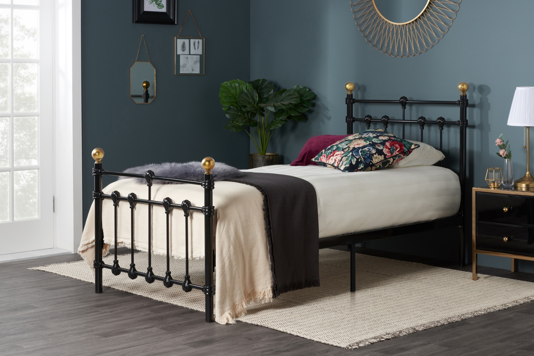 Birlea Atlas Black Metal Bed Frame - Single 3ft - Birlea Essentials