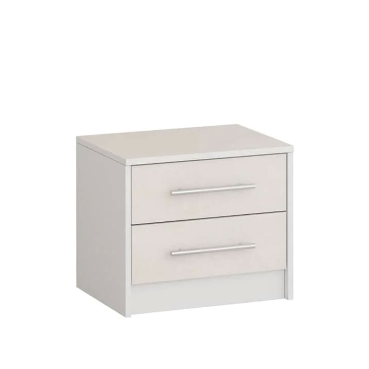 Bedside Table - STELLAR 2 Drawer Nightstand White 50cm - Art Nest