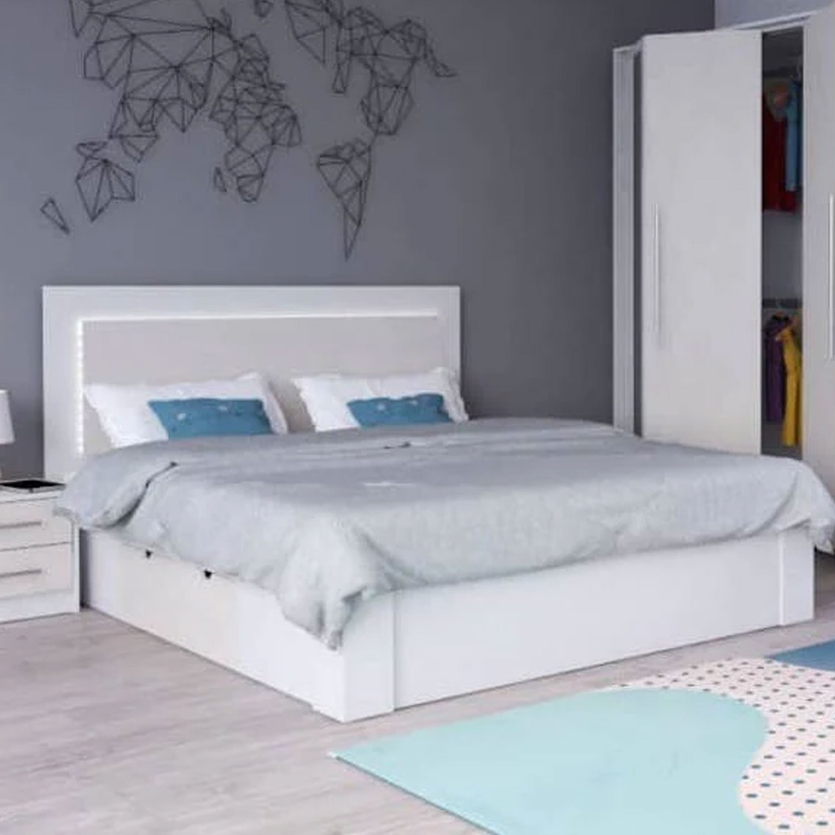 Stellar Luxe Divan Bed in King Size - White - Art Nest
