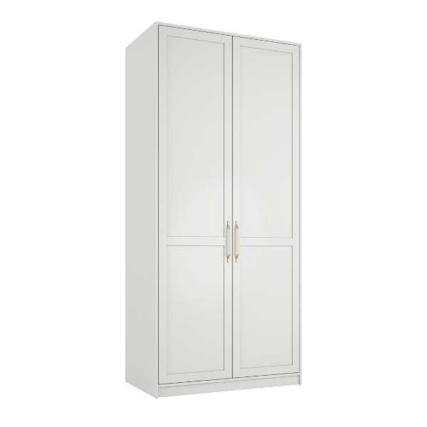 Wardrobe - ASSENT 2 Door Wardrobe White - 100cm - Leeds Plywood