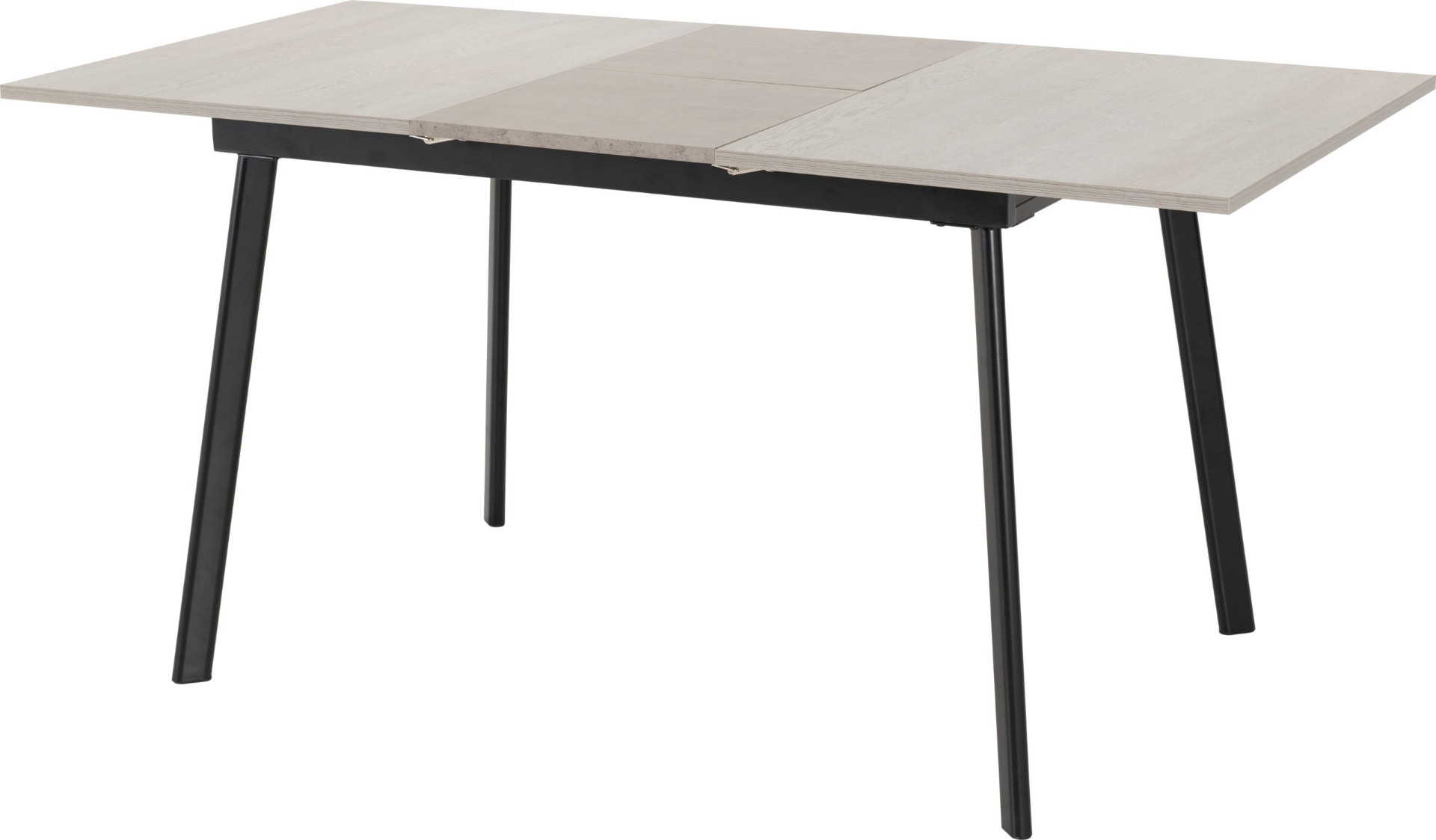 Avery Extending Dining Table - Concrete Grey Oak Effect Black - Budget Deals