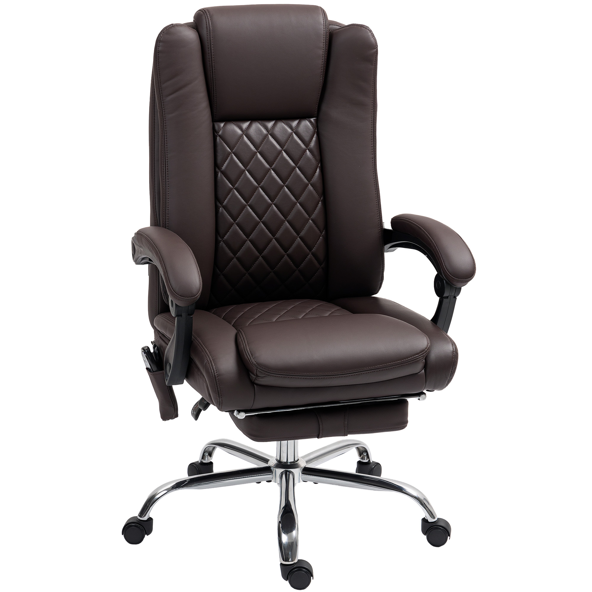 HERON Executive Office Chair with 6 point Massage Dark Brown - Life Essentials