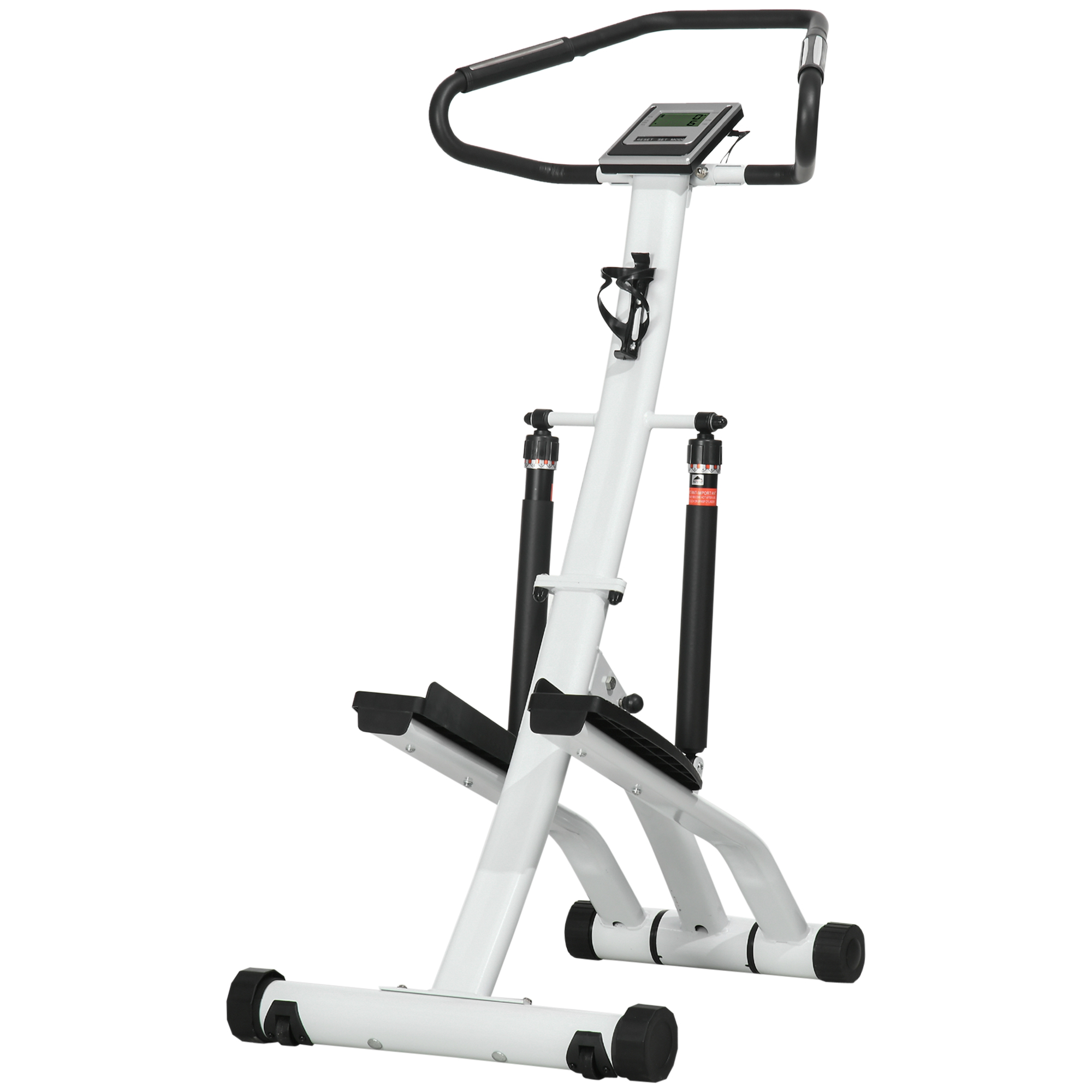 SPORTEDGE Foldable Stepper Machine with 12 Level Hydraulic Resistance White and Black - Life Essentials