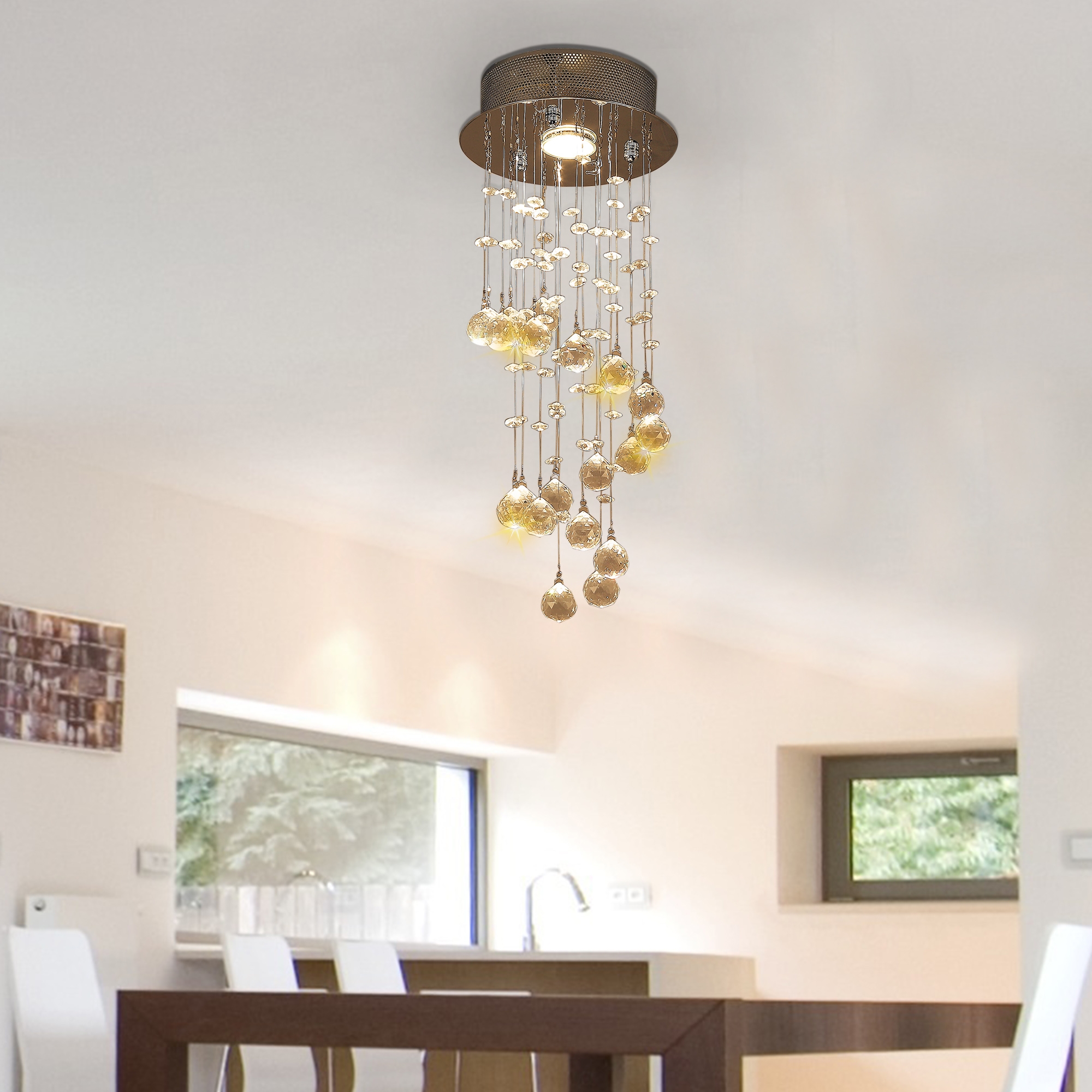 Elegant Crystal Raindrop Chandelier - Home Deals