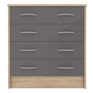 BLACKPOOL Grey Chest of Drawers - Medium-sized, 4 Drawers - Sigrid Mills