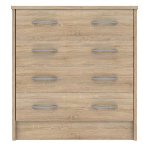 BLACKPOOL Natural Finish Chest of Drawers - Medium-sized, 4 Drawers - Sigrid Mills