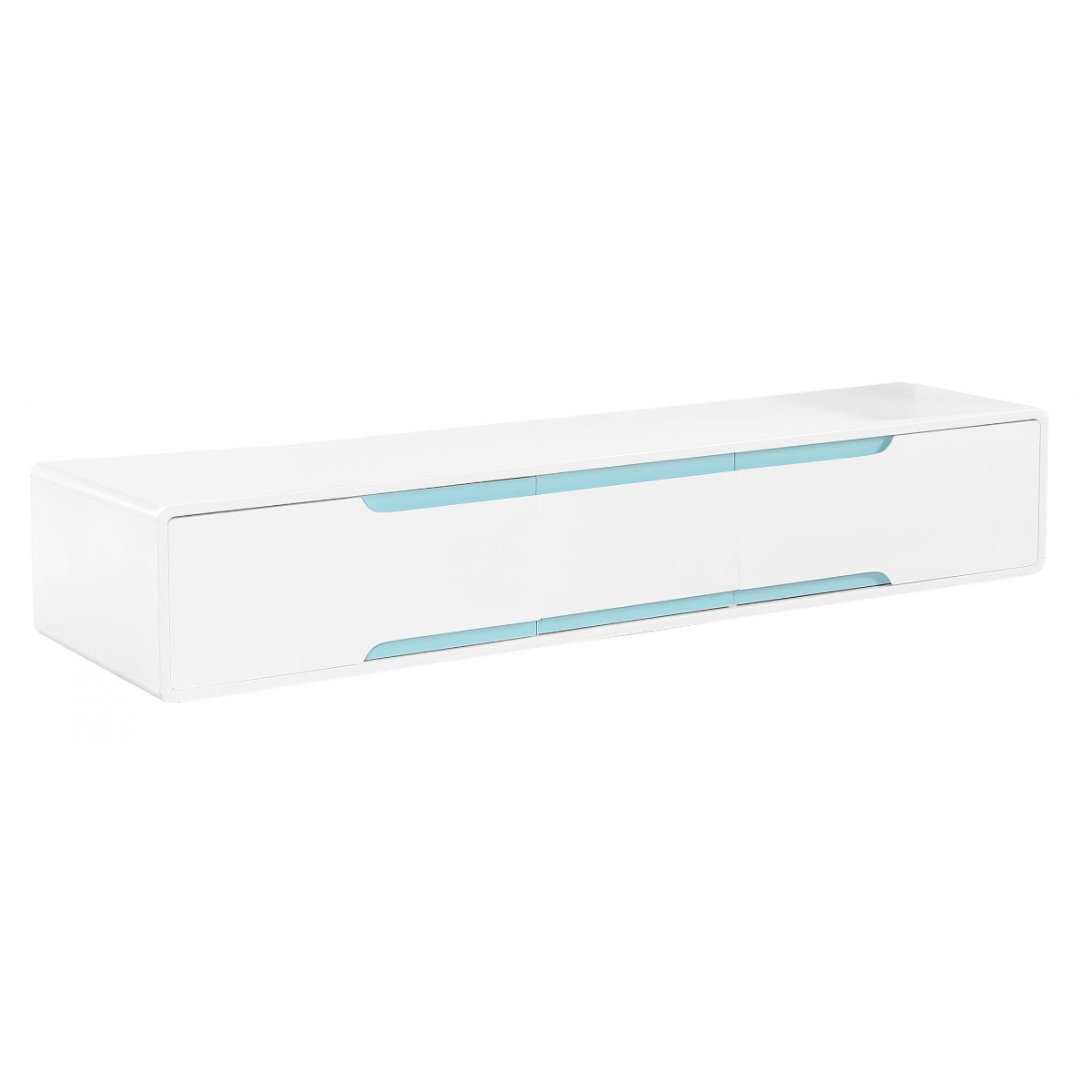 Dorchester White Matt Gloss TV Unit with 3 Drawers - Sigrid Mills