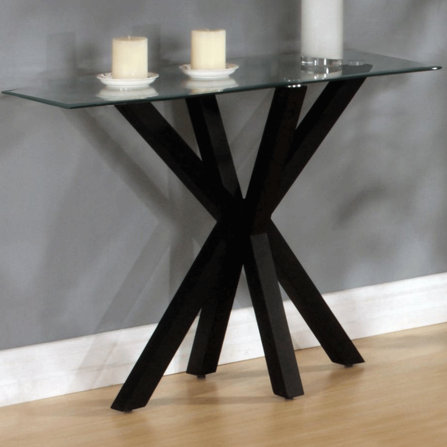 Marlow High Shine Gloss Console Table Elegant Gloss Finish in Black - Sigrid Mills