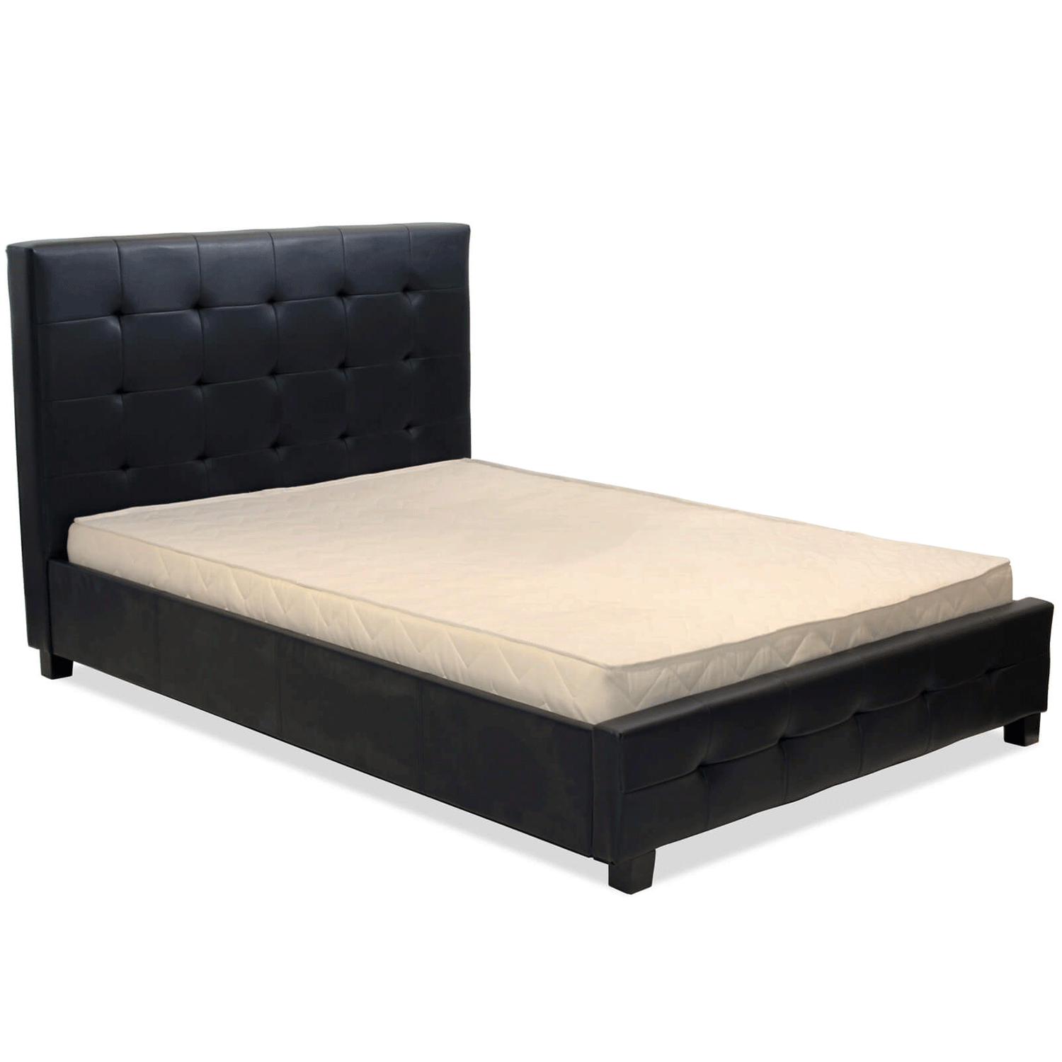 Marlow Classic PU Leather Bed Frame Stylish Comfort Timeless Elegance in Black - King Size - Sigrid Mills