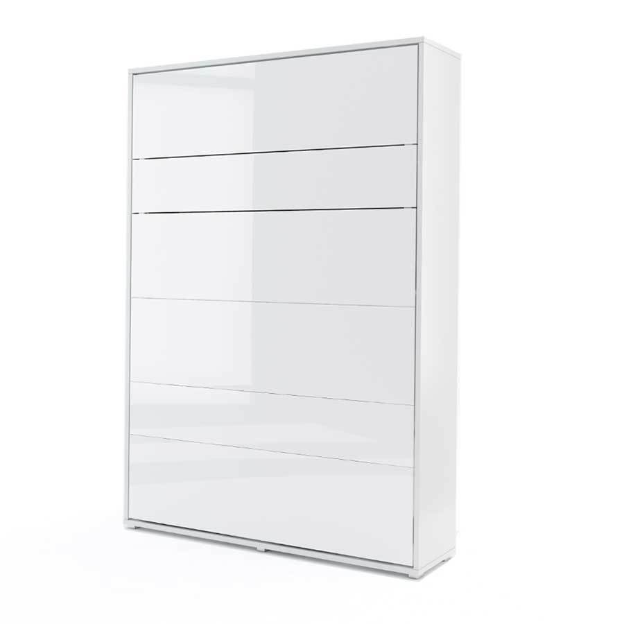 ArtNest Vertical Wall Bed 140cm - White Gloss - Art Nest