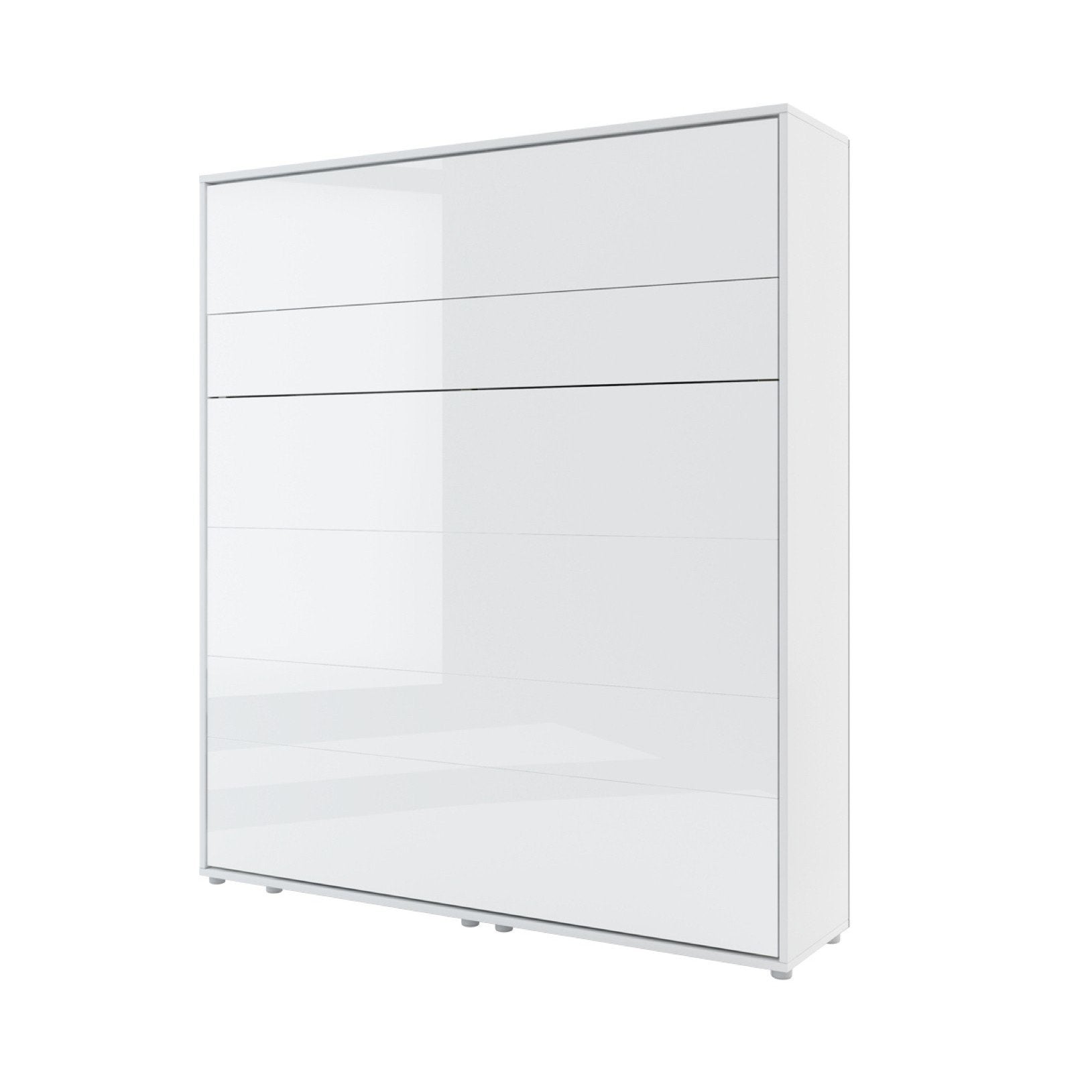 ArtNest Vertical Wall Bed 180cm with Shelves - White Gloss - Art Nest