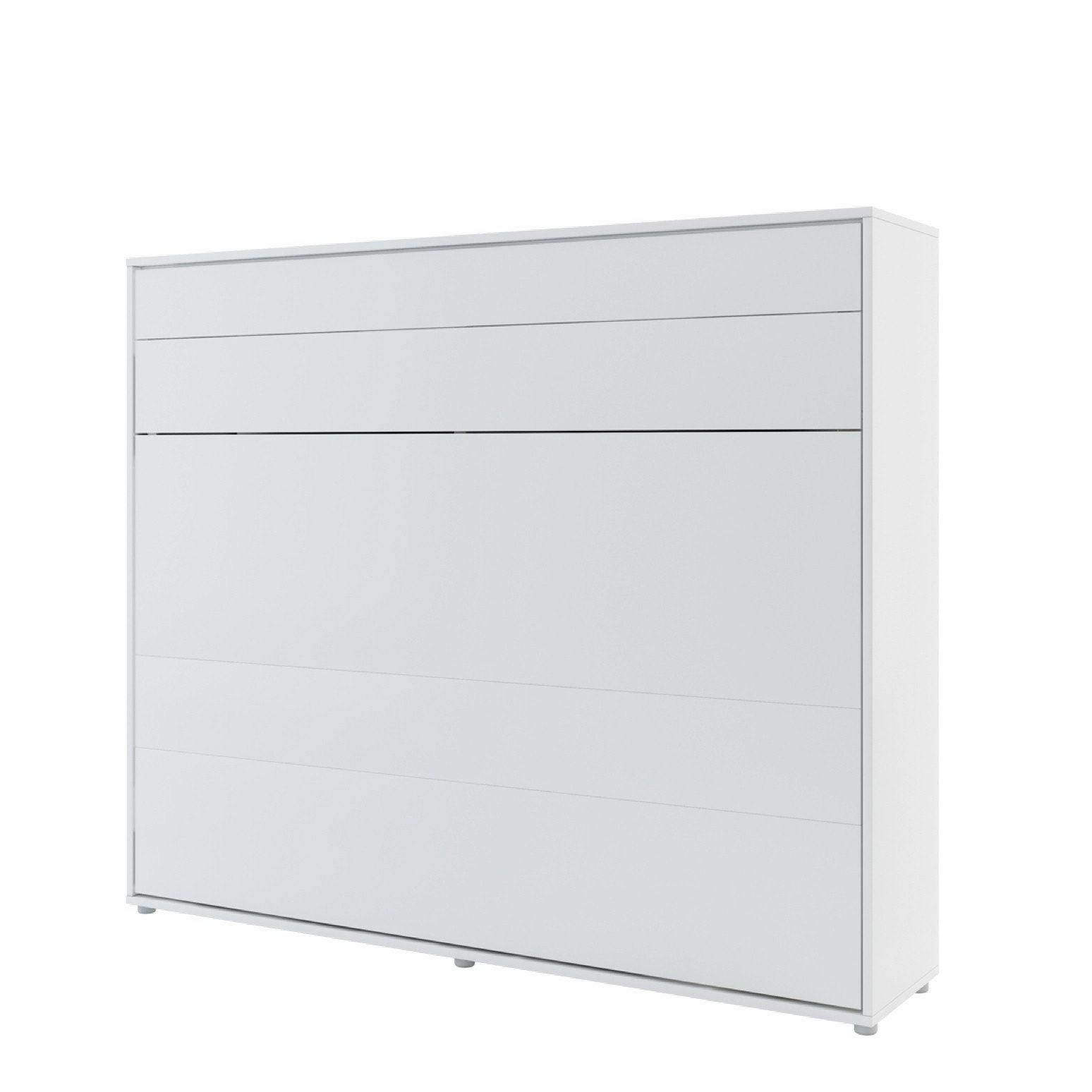 ArtNest Horizontal Wall Bed 160cm with Shelves - White Matt - Art Nest