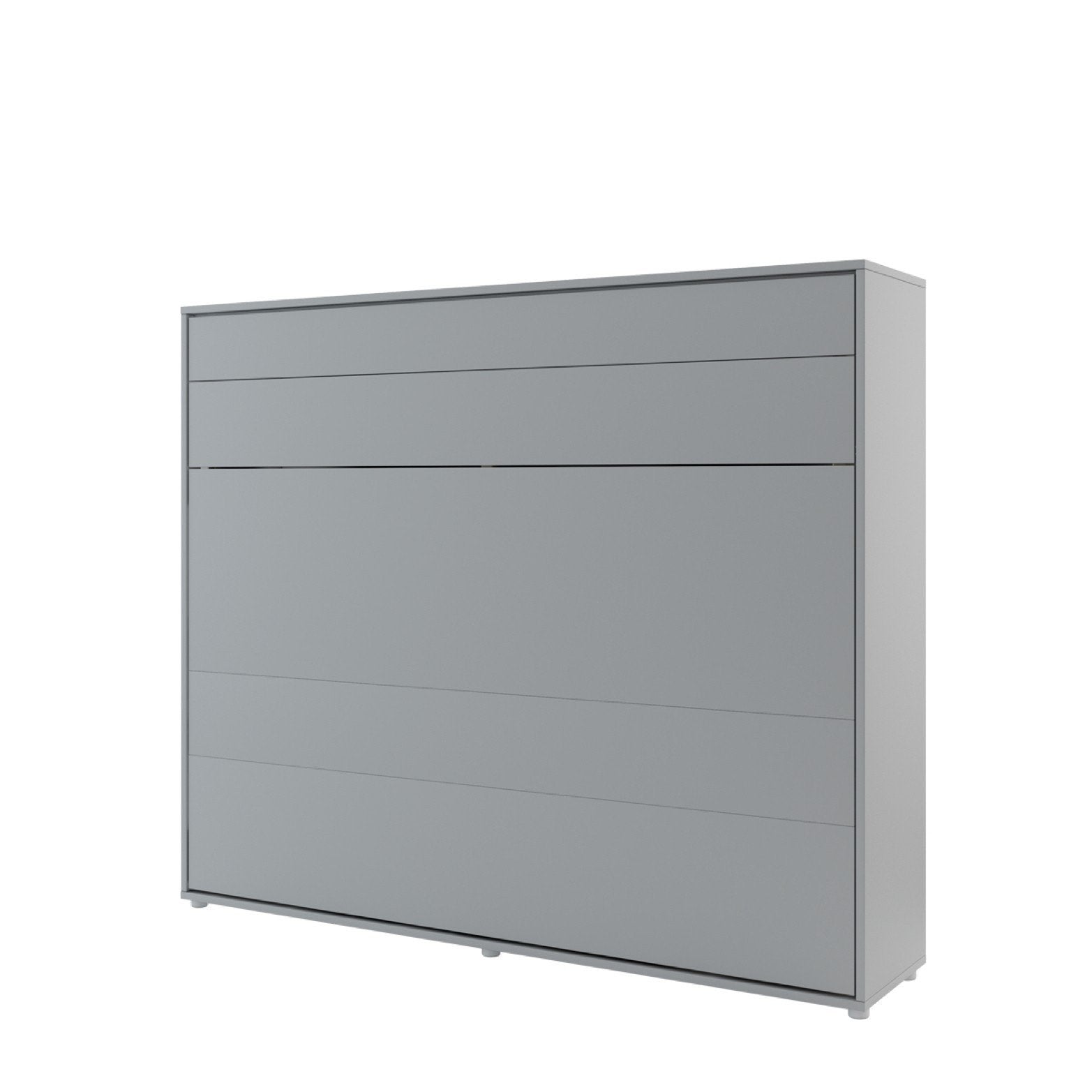 ArtNest Horizontal Wall Bed 160cm with Shelves - Grey Matt - Art Nest