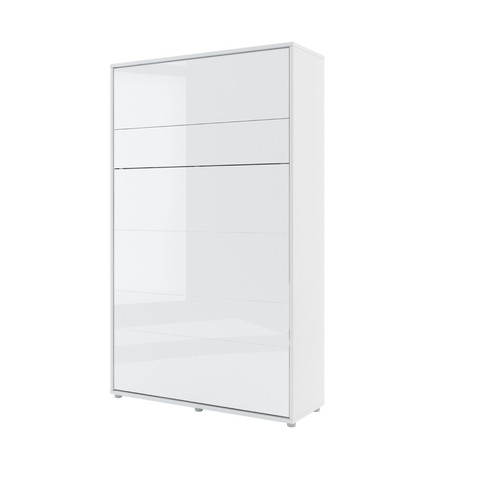 ArtNest Vertical Wall Bed 120cm with Shelf - White Gloss - Art Nest