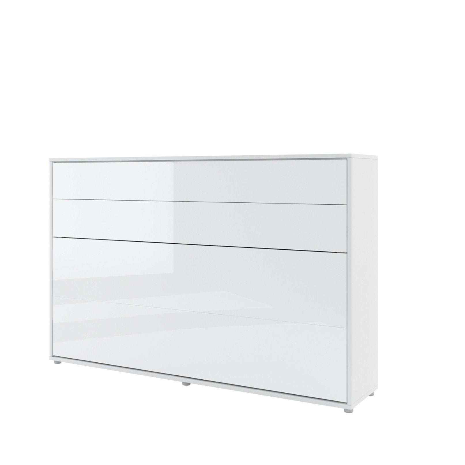 ArtNest Horizontal Wall Bed 120cm with Shelf - White Gloss - Art Nest