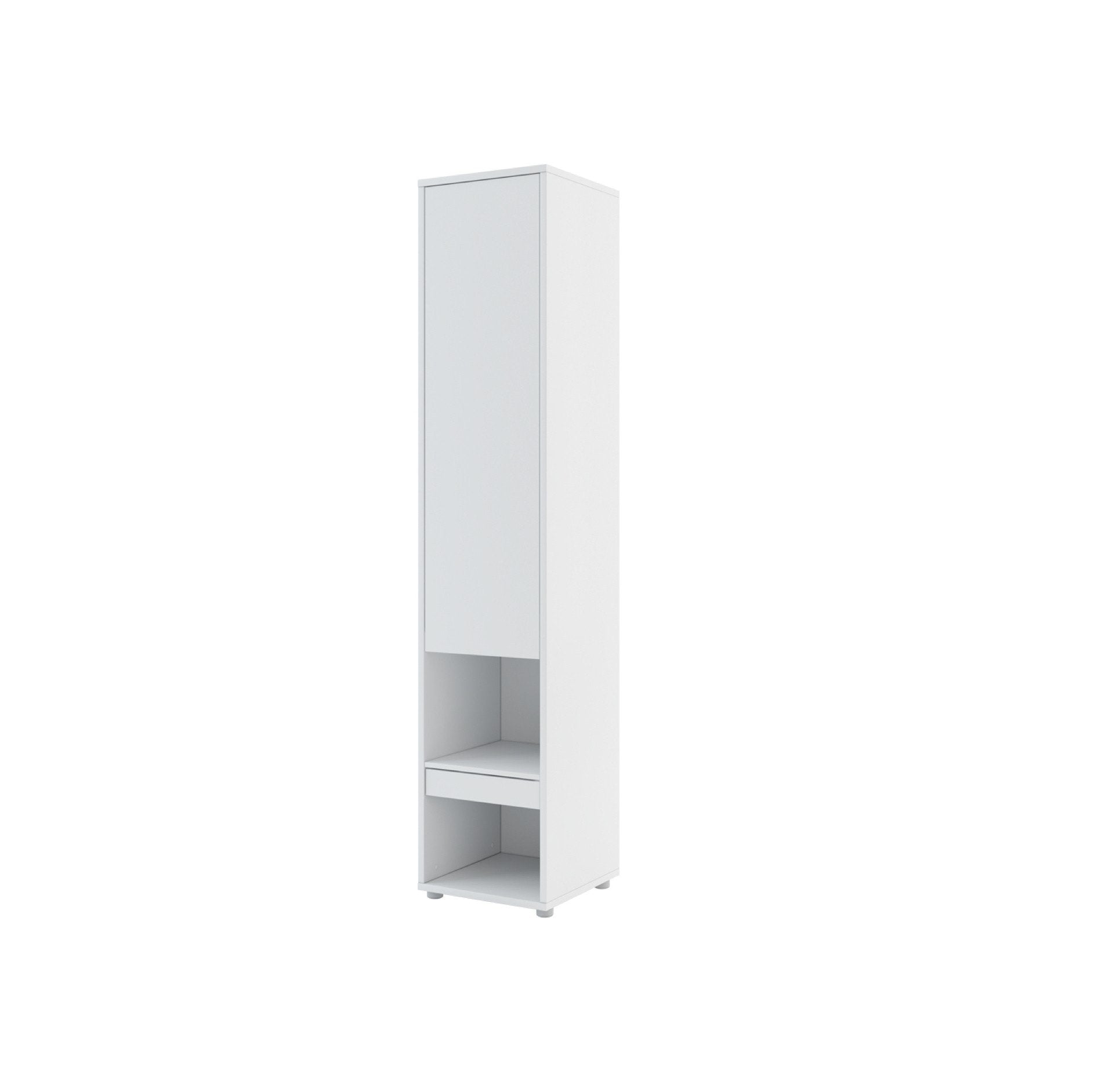 BC-07 Vertical Wall Bed Concept Tall Storage Cabinet - White Matt - Art Nest