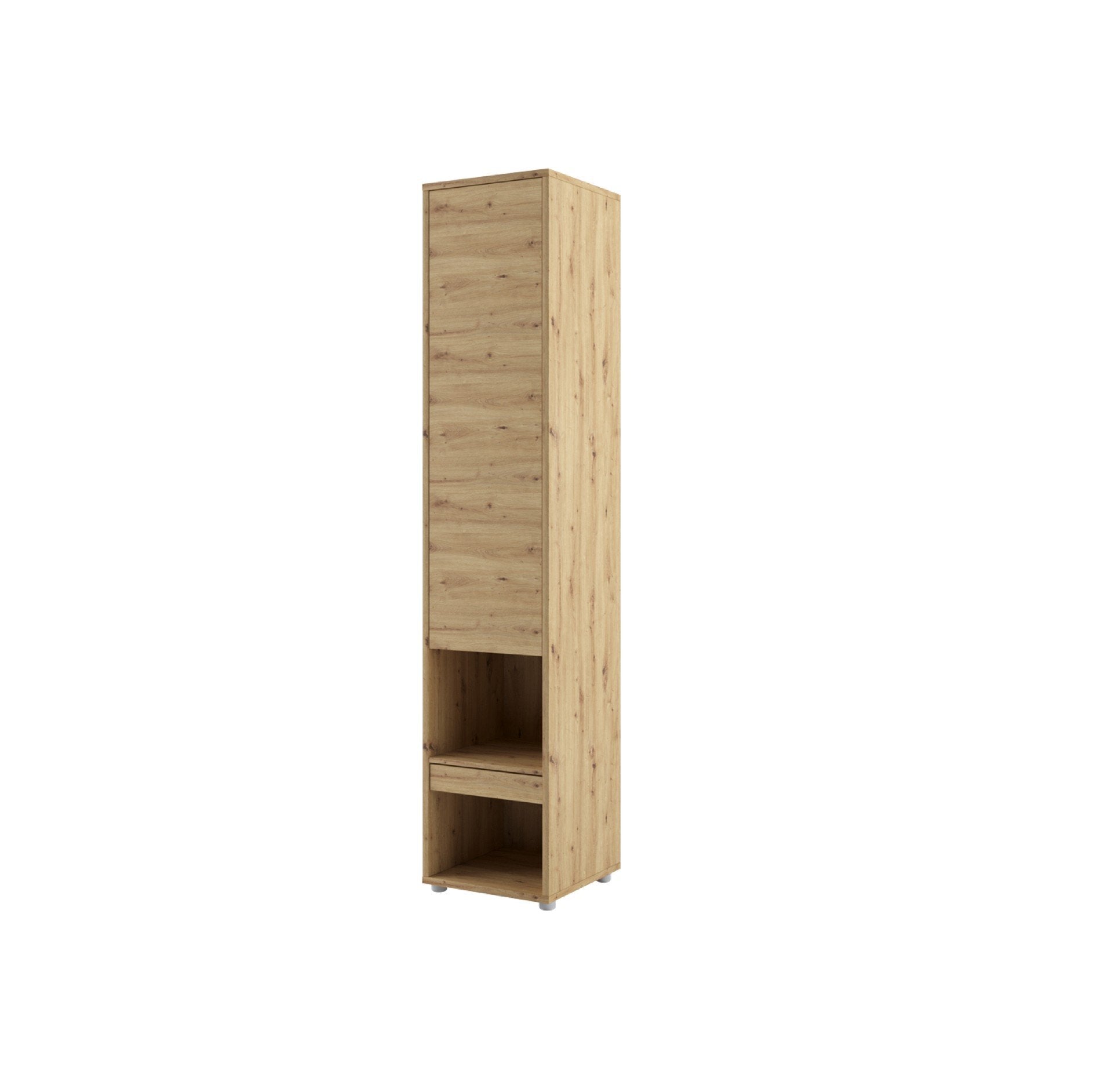 BC-07 Vertical Wall Bed Concept Tall Storage Cabinet - Oak Artisan - Art Nest